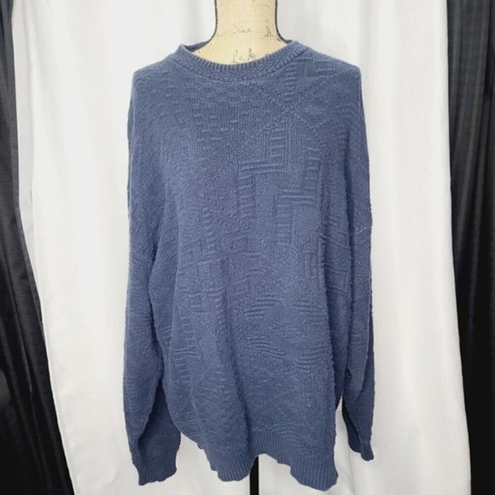 Vintage John Weitz Navy Blue Oversized Slouchy Knit Sweater